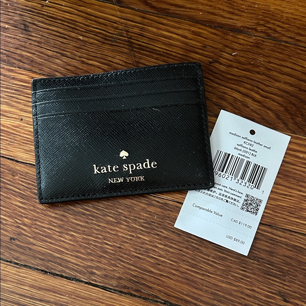 Kate Spade Black Leather Card Holder